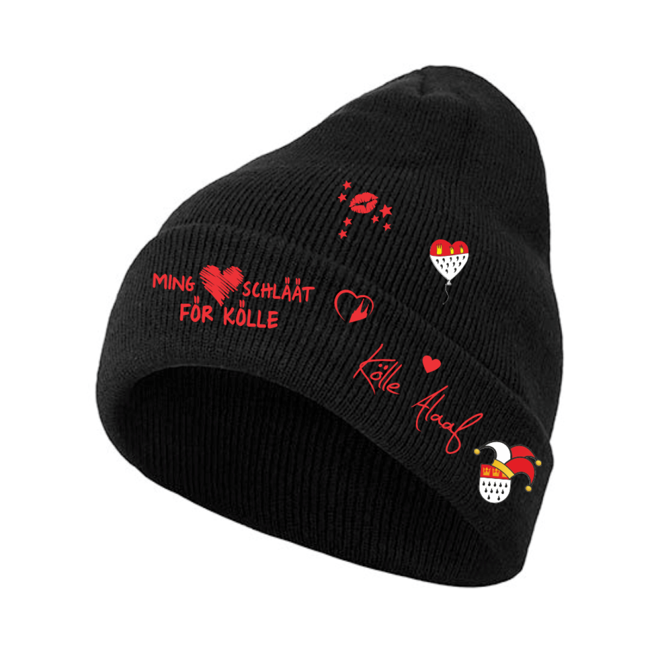 Karneval Mütze - Schwarz - mit wählbaren Kölle Motiven