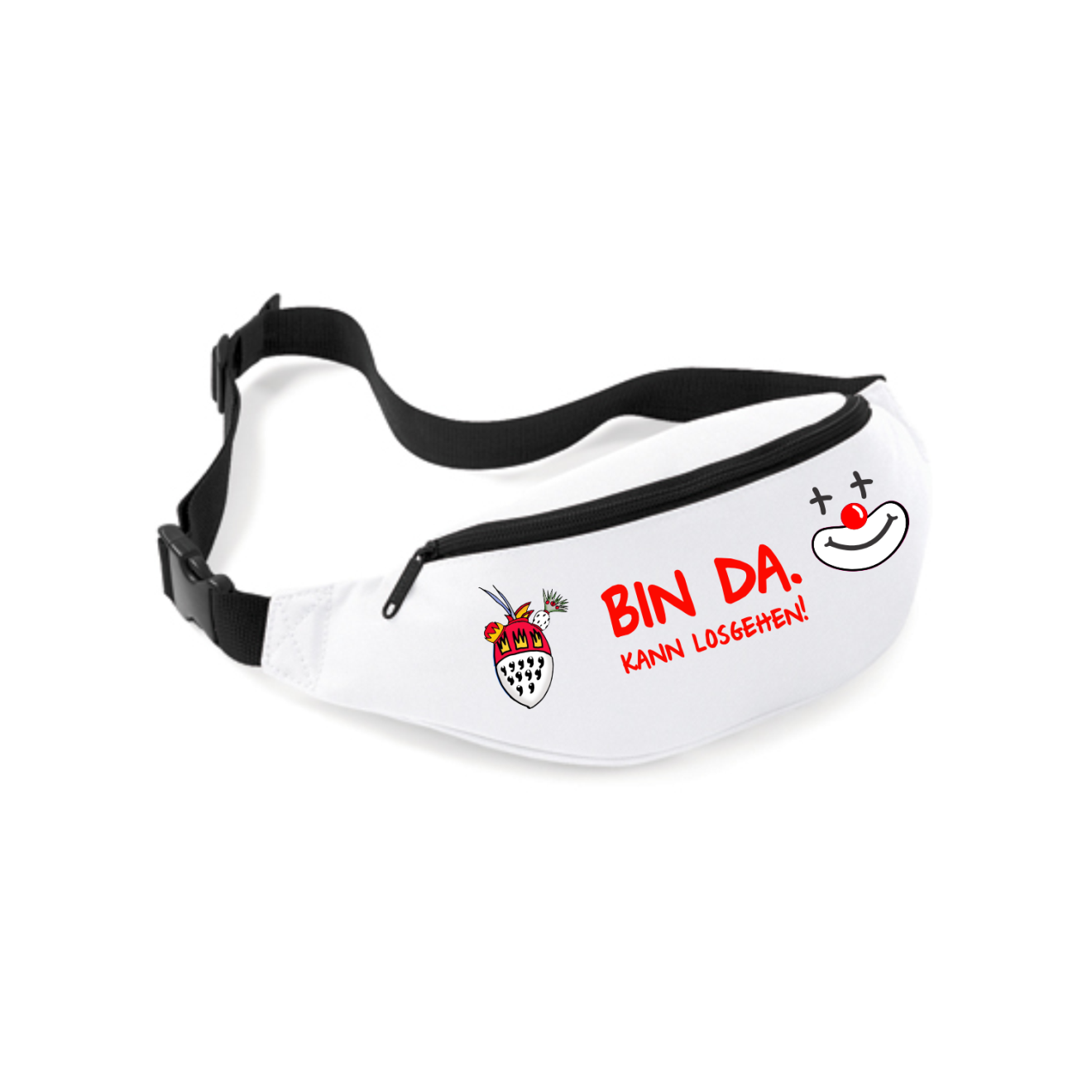 Karneval Bauchtasche - Weiß - mit wählbaren Kölle Motiven