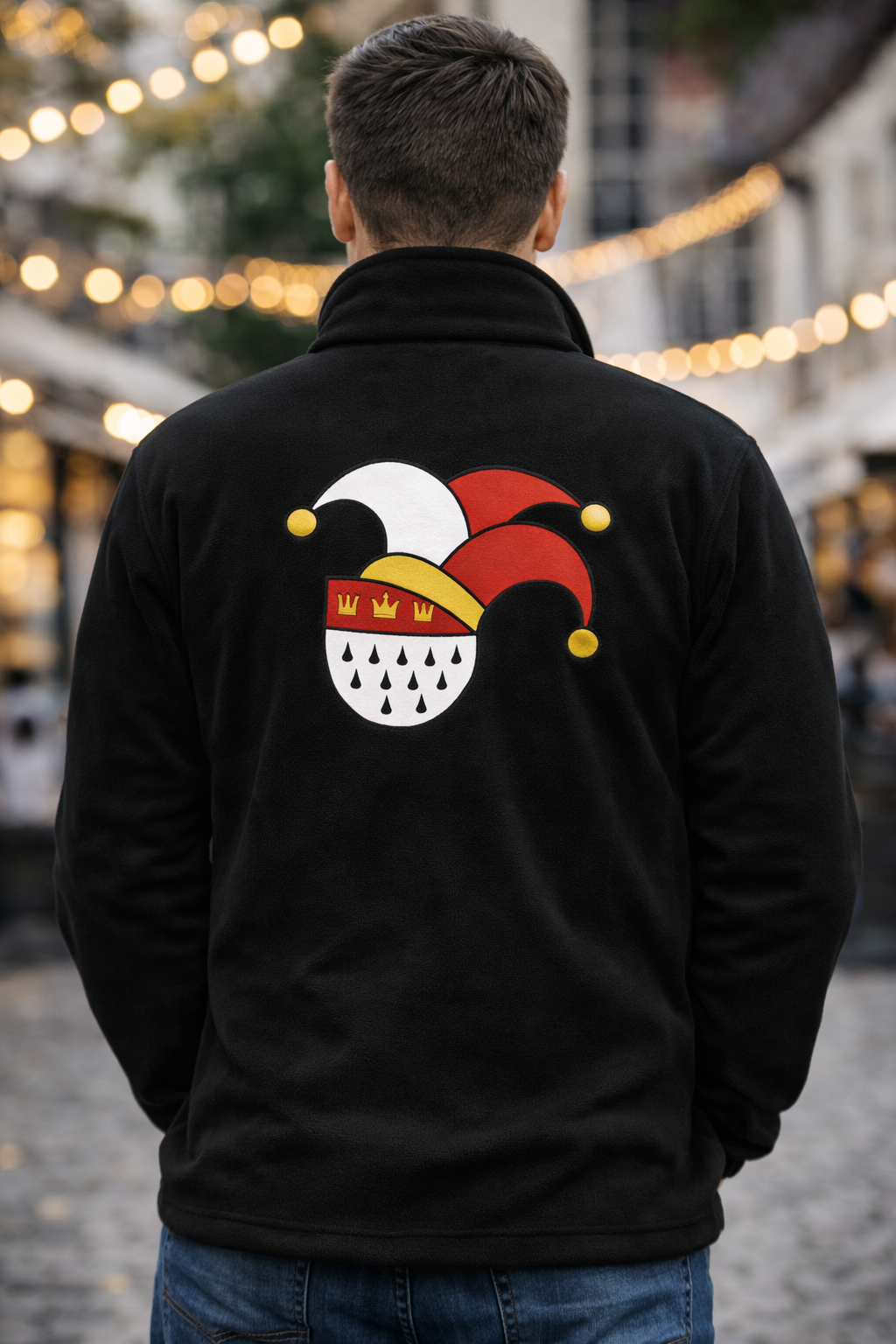 Karneval Fleece Jacke - Schwarz - Unisex - mit wählbaren Kölle Motiven