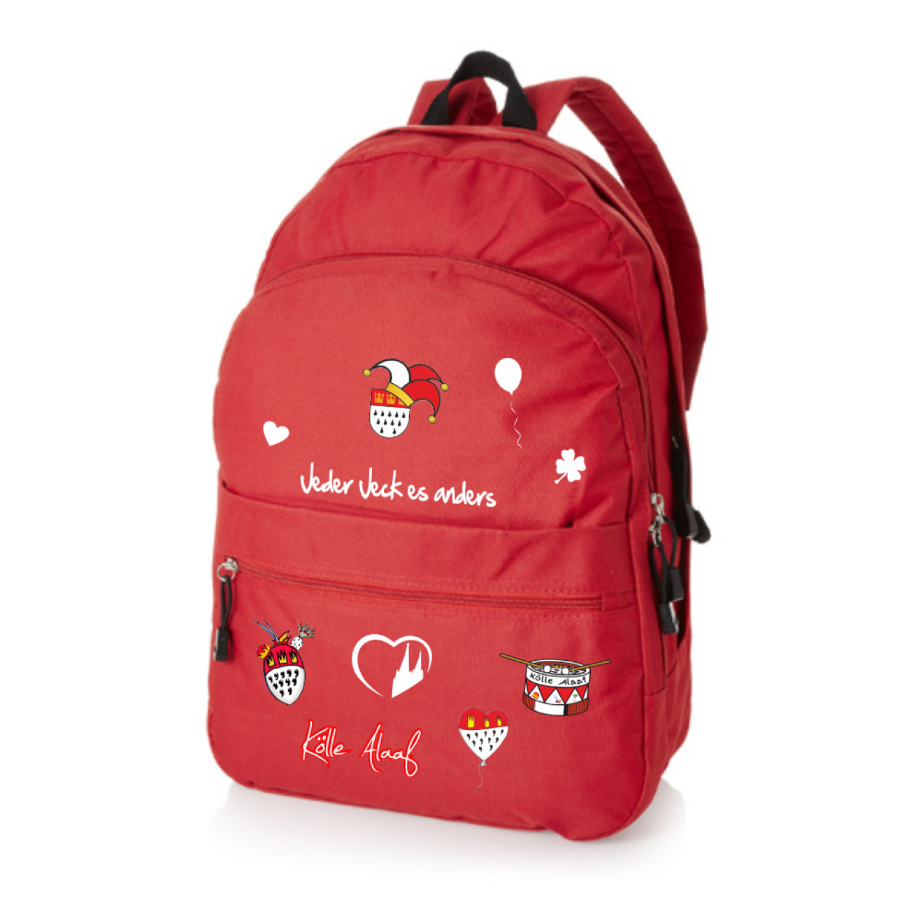 Karneval Rucksack - Rot - mit wählbaren Kölle Motiven
