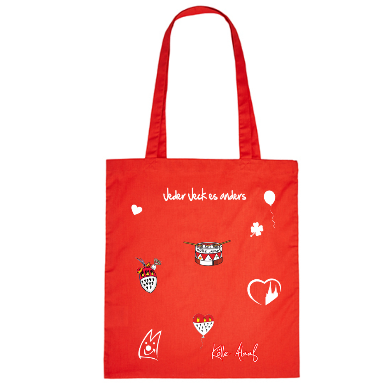 Karneval Stofftasche - Rot - mit wählbaren Kölle Motiven