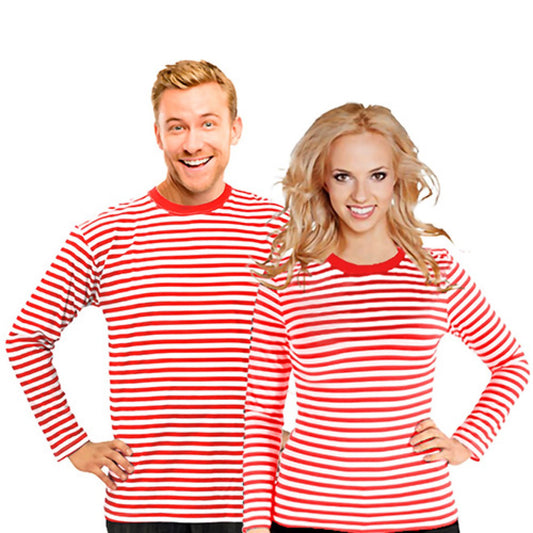 Ringel-Shirt - Rot-Weiß - Langarm