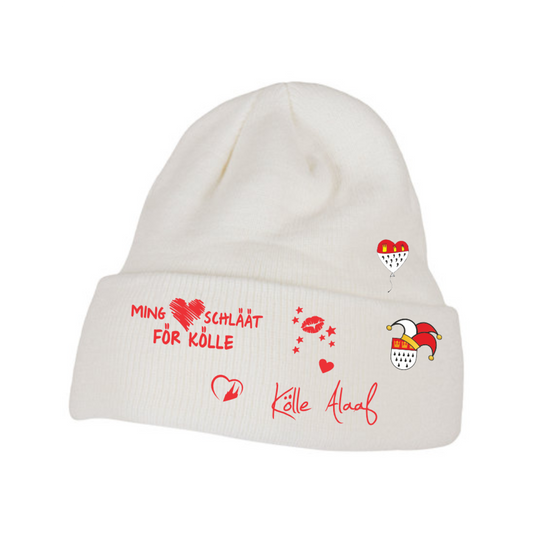 Karneval Mütze - Weiß - mit wählbaren Kölle Motiven