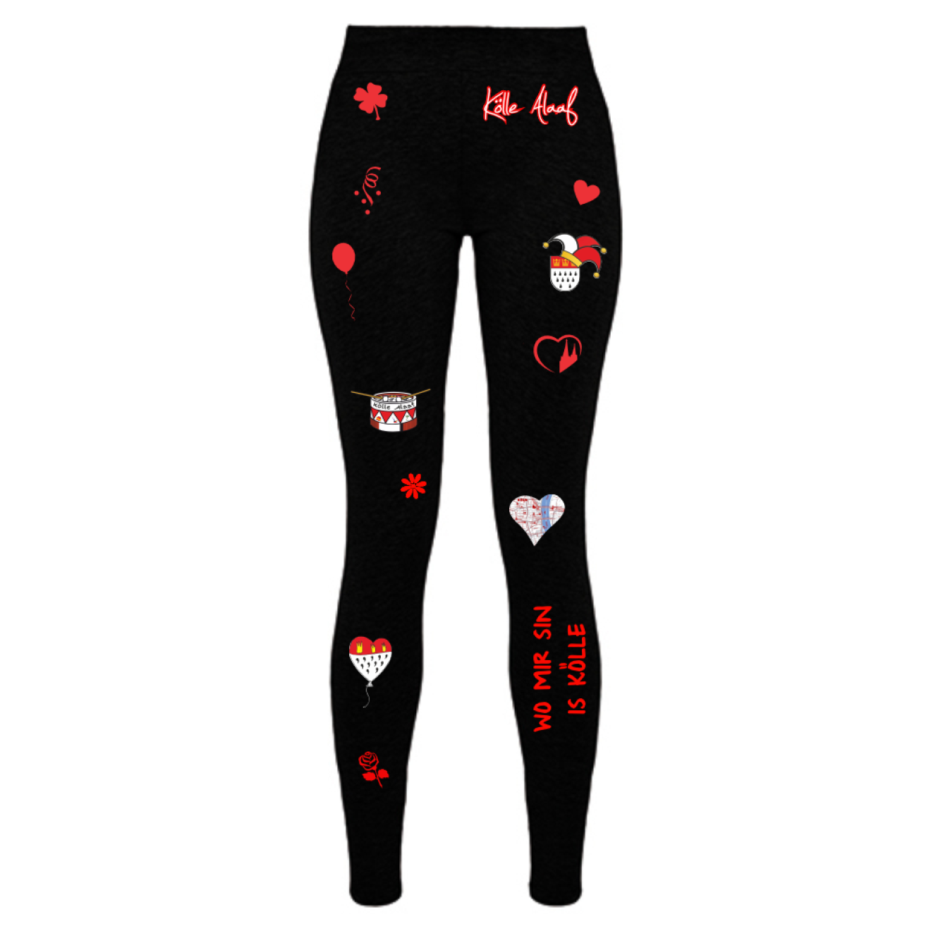 Karneval Leggins - Schwarz -  mit wählbaren Kölle Motiven