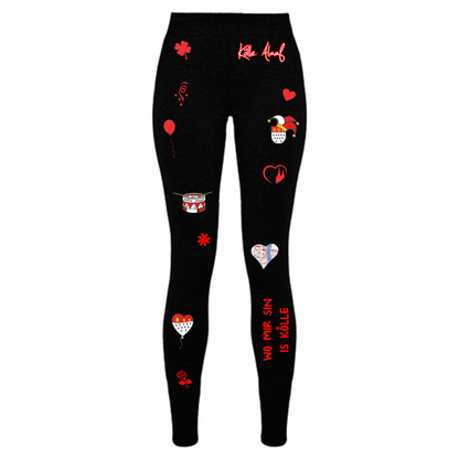 Karneval Leggins - Schwarz -  mit wählbaren Kölle Motiven