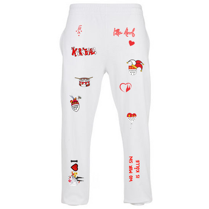 Karneval Jogginghose - Weiß - Unisex -  mit wählbaren Kölle Motiven