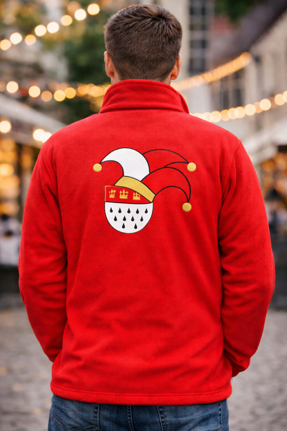 Karneval Fleece Jacke - Rot - Unisex - mit wählbaren Kölle Motiven