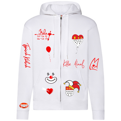 Karneval Sweatshirt Jacke - Weiß - Unisex - mit wählbaren Kölle Motiven