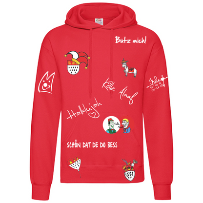Karneval Hoodie - Rot - Herren - mit wählbaren Kölle Motiven