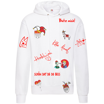 Karneval Hoodie - Weiß - Herren - mit wählbaren Kölle Motiven