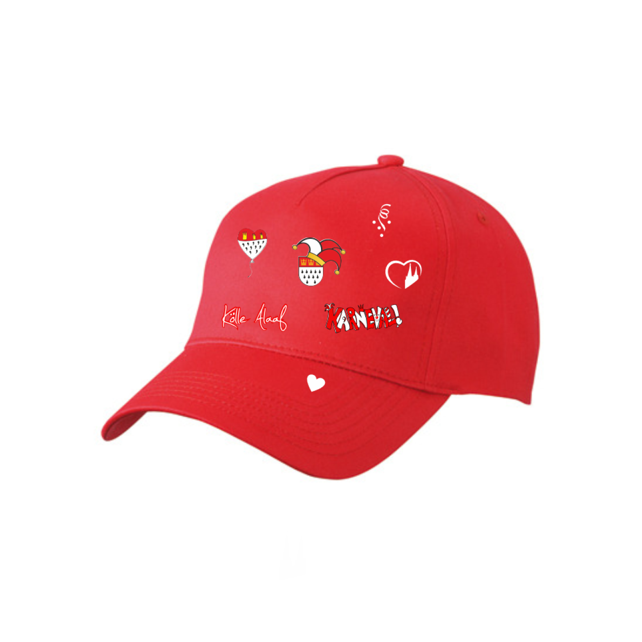 Karneval Cap - Rot - mit wählbaren Kölle Motiven
