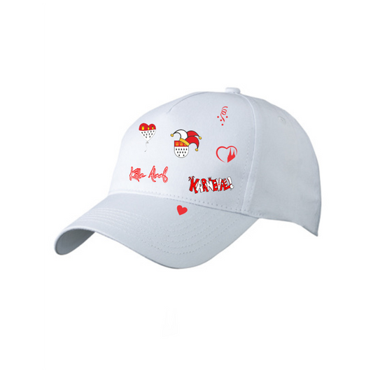 Karneval Cap - Weiß - mit wählbaren Kölle Motiven