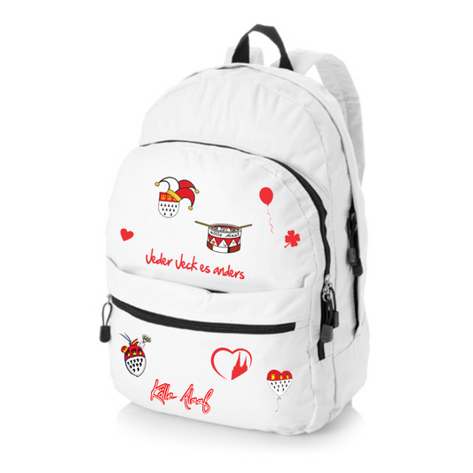 Karneval Rucksack - Weiß - mit wählbaren Kölle Motiven