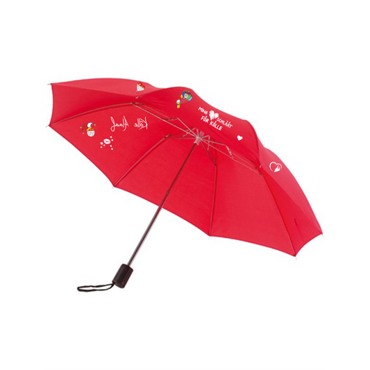 Karneval Regenschirm - Rot - mit wählbaren Kölle Motiven
