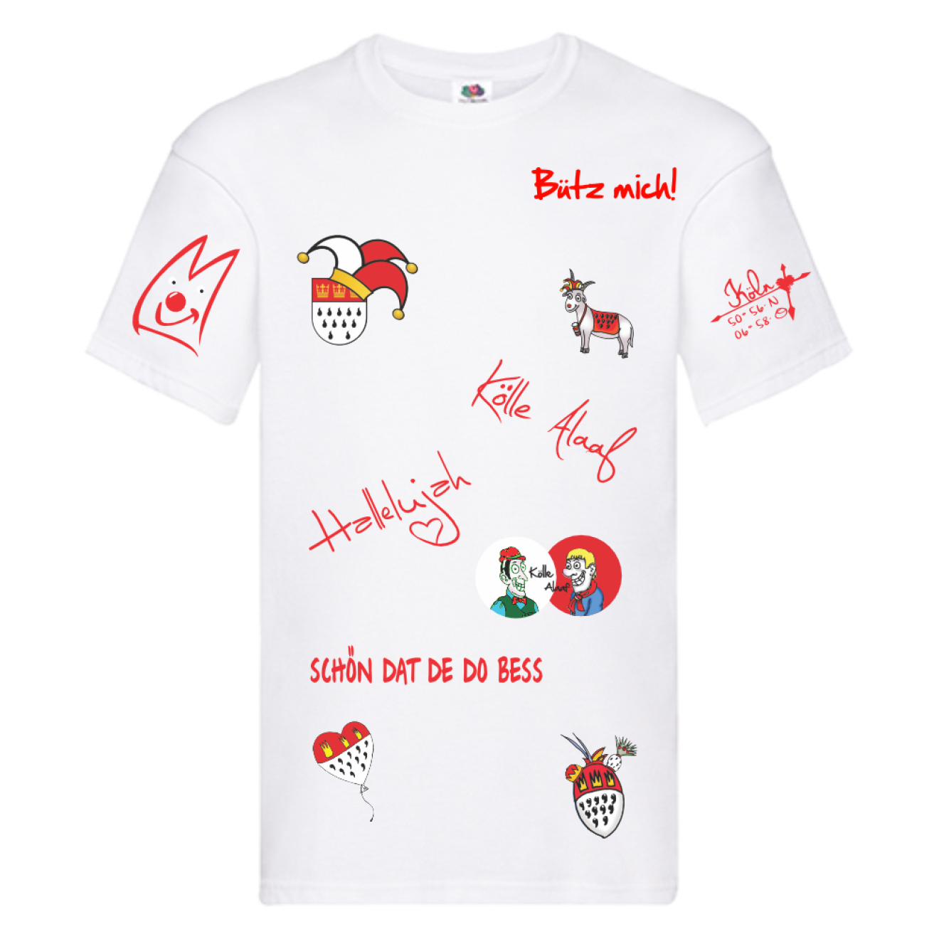 Karneval T-Shirt - Weiß - Herren - mit wählbaren Kölle Motiven