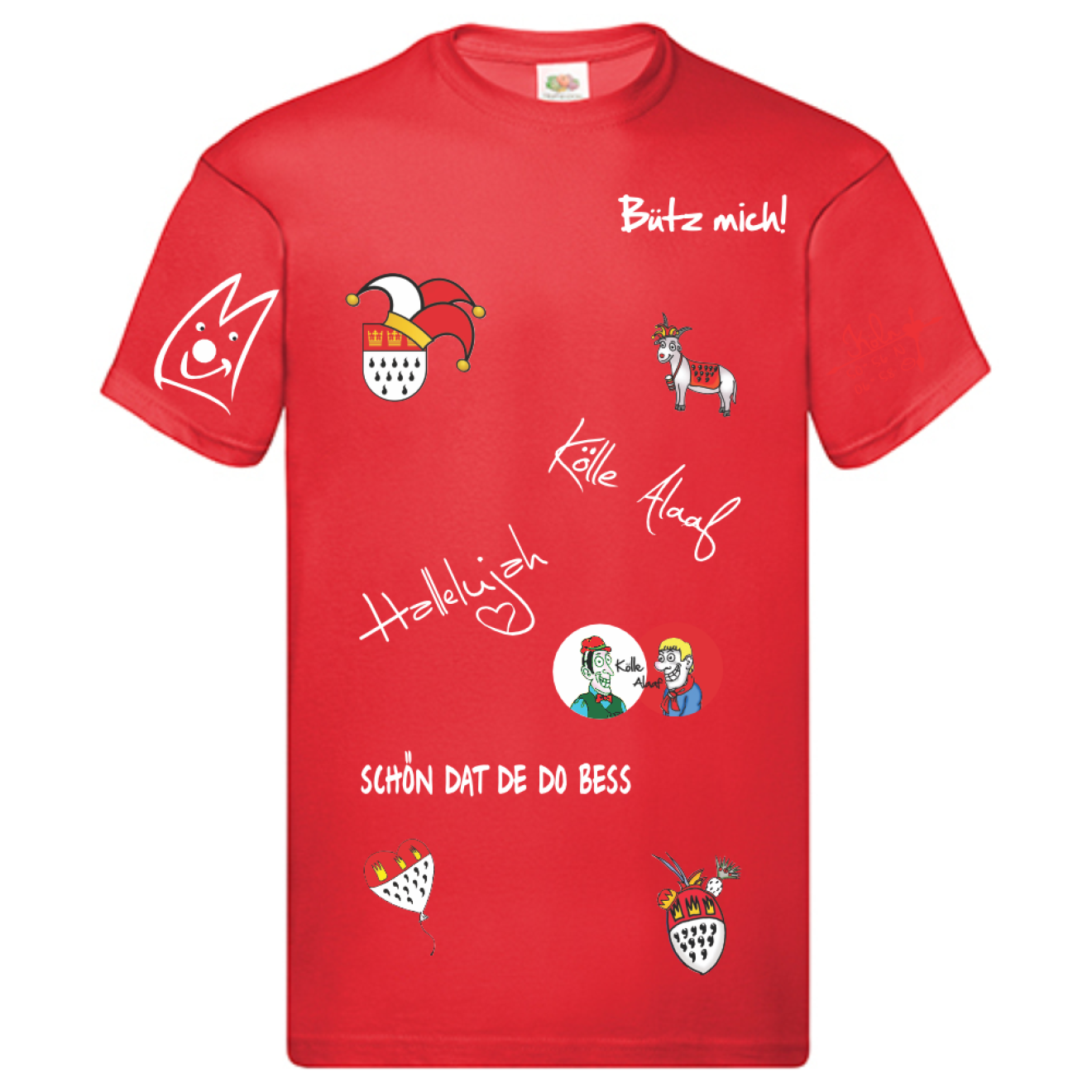 Karneval T-Shirt - Rot - Herren - mit wählbaren Kölle Motiven