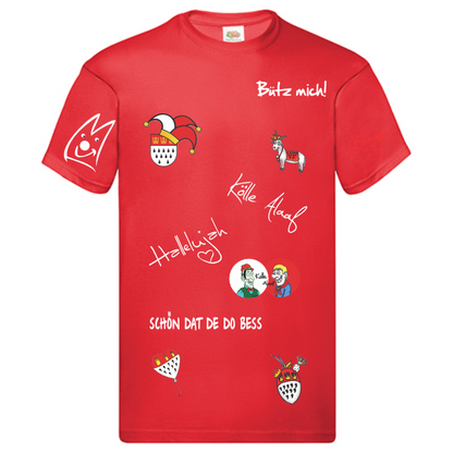 Karneval T-Shirt - Rot - Herren - mit wählbaren Kölle Motiven