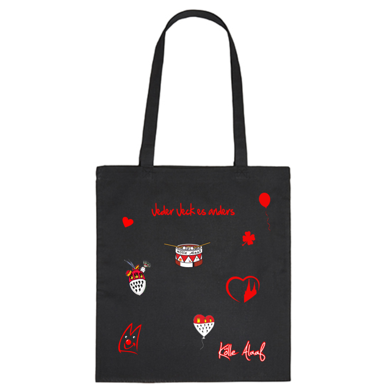 Karneval Stofftasche - Schwarz - mit wählbaren Kölle Motiven