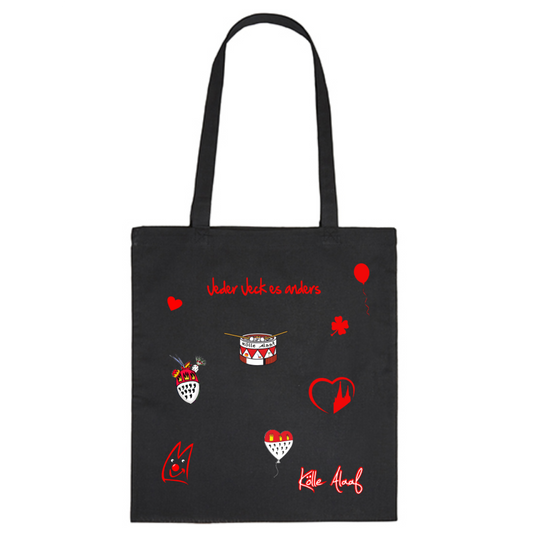 Karneval Stofftasche - Schwarz - mit wählbaren Kölle Motiven