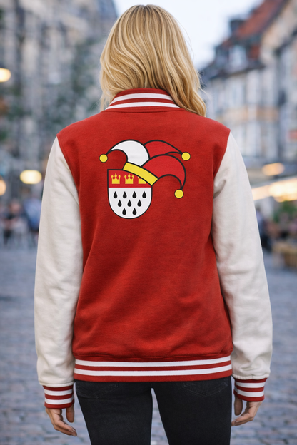 Karneval College Jacke - Rot & Weiß - Unisex - mit wählbaren Kölle Motiven