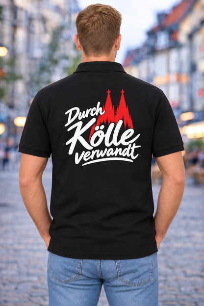 Herren Polo „Durch Kölle verwandt“ – Schwarz