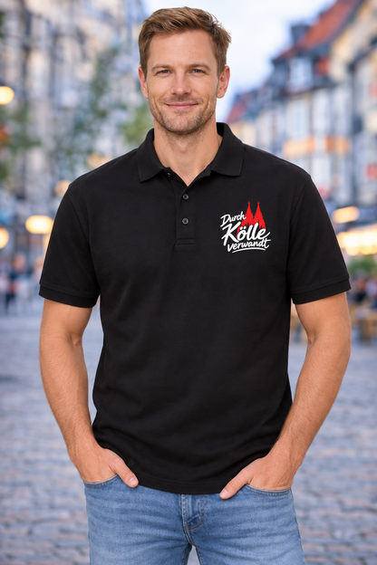 Herren Polo „Durch Kölle verwandt“ – Schwarz