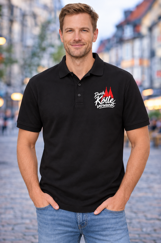 Herren Polo „Durch Kölle verwandt“ – Schwarz