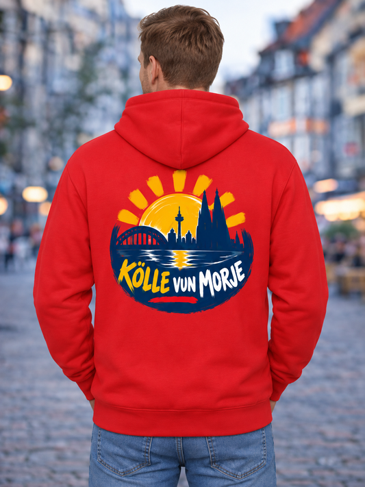 Karneval Hoodie „Kölle vun Morje“ – Rot – Herren