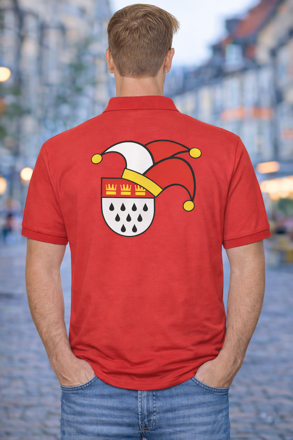 Karneval Poloshirt - Rot - Herren - mit wählbaren Kölle Motiven
