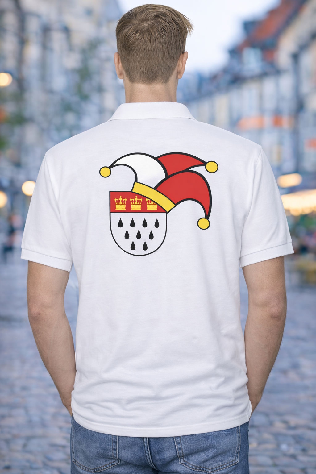 Karneval Poloshirt - Weiß - Herren - mit wählbaren Kölle Motiven