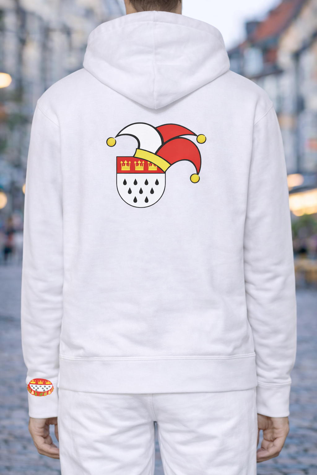 Karneval Sweatshirt Jacke - Weiß - Unisex - mit wählbaren Kölle Motiven