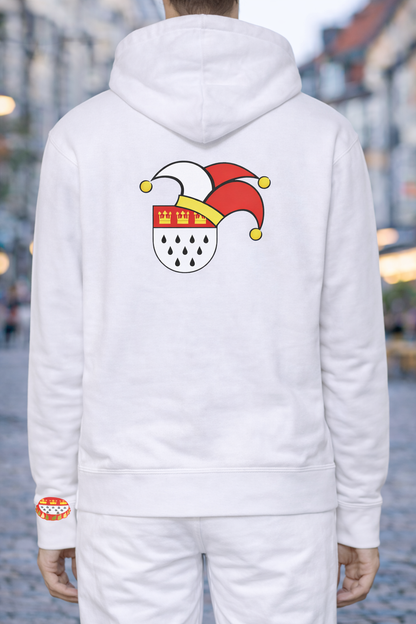 Karneval Sweatshirt Jacke - Weiß - Unisex - mit wählbaren Kölle Motiven