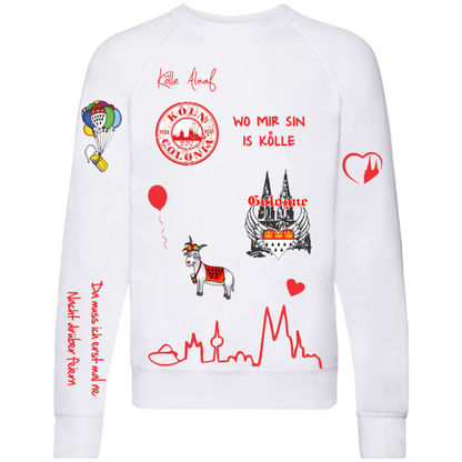 Karneval Sweatshirt - Weiß - Herren -  mit wählbaren Kölle Motiven