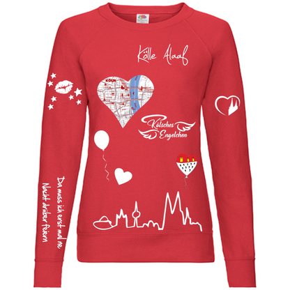 Karneval Sweatshirt - Rot - Damen -  mit wählbaren Kölle Motiven