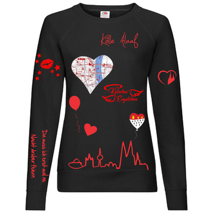 Karneval Sweatshirt - Schwarz - Damen -  mit wählbaren Kölle Motiven