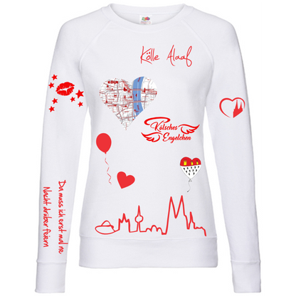 Karneval Sweatshirt - Weiß - Damen -  mit wählbaren Kölle Motiven