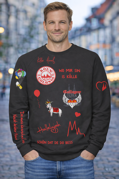 Karneval Sweatshirt - Schwarz - Herren -  mit wählbaren Kölle Motiven